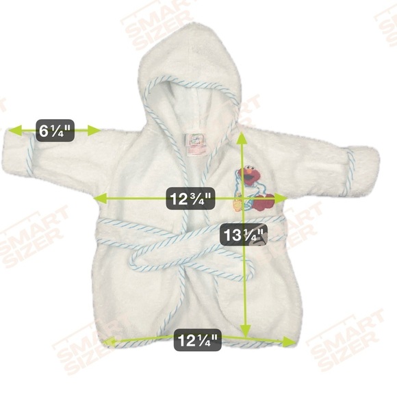 Vntg Sesame Street Elmo’s World Unisex Terry cloth Hooded Robe 0-9M 100% Cotton - Picture 4 of 4